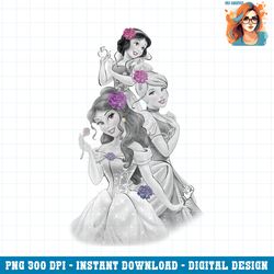 disney princess trio floral sparkle graphic png download png download