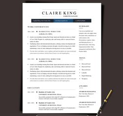 get access to instant professional resume template, microsoft word and mac pages editable resume template