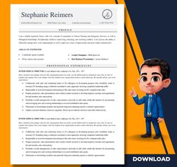 creative minimalist resume template plus matching cover letter template, word resume cv template