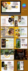 restaurant business project template, canva editable template, company profile,business report template