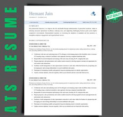 ats modern professional  resume template with matching cover letter template, creative resume template