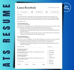 modern professional  resume template with matching cover letter template, creative resume template