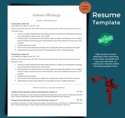premium resume and matching cover letter template, word resume format
