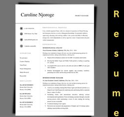 simple design resume template, ats resume template, word resume update template