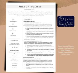 your resume can stand out from the pack, use this resume template with a matching cover template