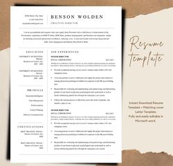 your resume can be less boring, use this resume template with matching cover letter