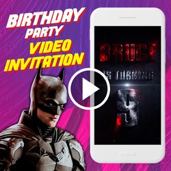 batman birthday party video invitation,batman animated invite video,dc superheroes digital custom invitation