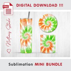 tie dye mini bundle - v6 - sublimation templates - 20 oz tumbler - 11 oz - 15 oz mug - car coaster