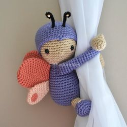 butterfly - baby in butterfly costume, curtain tieback pattern, right or left tieback pattern pdf - butterfly pattern