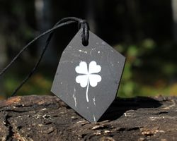 four-leaf clover pendant made of shungite