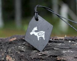 sacred elk pendant made of shungite