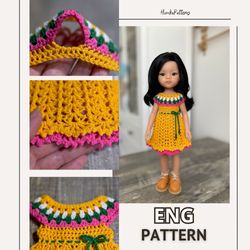 doll clothes pattern, 13 inch doll clothes (33 cm) high, paola reina dress pattern