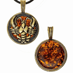 cancer necklace zodiac sign round necklace gold black brass amber cancer pendant necklace amulet necklace large