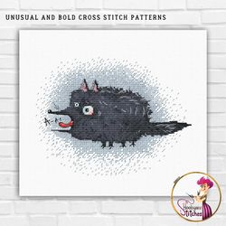 a-a-a cross-stitch pattern with wolf