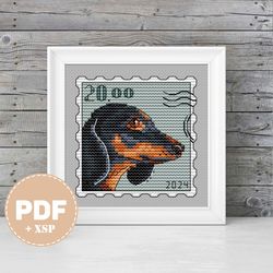 dachshund 2 crossstitch pattern