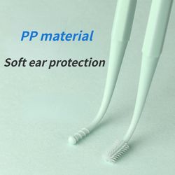 double head spiral soft silicone earwax removal ear scoop set stainless steel earwax removal ear scoop cleaning tool