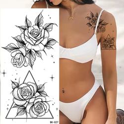 flower pattern temporary tattoo,women's large temporary tattoos, fashionable fake tattoo sticker,