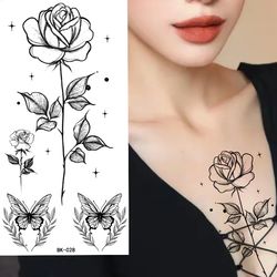 dot rose water transfer tattoo,women's large temporary tattoos, fashionable fake tattoo sticker,