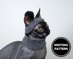 cat beanie and snood knitting pattern pdf