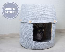 cat house for stool crochet pattern pdf