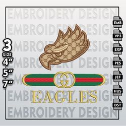 ncaa florida gulf coast eagles embroidery files, ncaa gucci coast eagles embroidery design, ncaa machine embroider