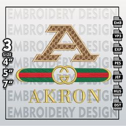 ncaa akron zips embroidery files, ncaa gucci akron zips embroidery design, ncaa machine embroider