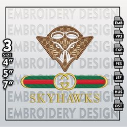 ncaa ut martin skyhawks gucci embroidery files, ncaa martin skyhawks embroidery design, ncaa machine embroider