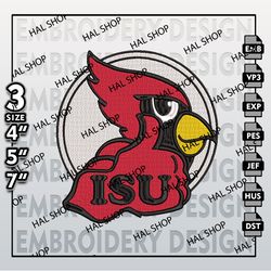 ncaa illinois state redbirds embroidery file, 3 sizes, 6 formats, ncaa machine embroidery design, ncaa logo, ncaa teams,