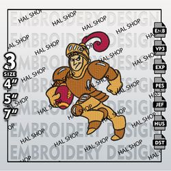 ncaa valparaiso beacons 4 logo embroidery design, machine embroidery files in 3 sizes for sport lovers, ncaa logo beacon