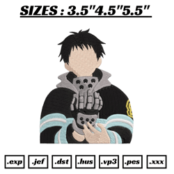 fire force embroidery design, fire force embroidery, embroidery file, anime embroidery, anime shirt, digital download