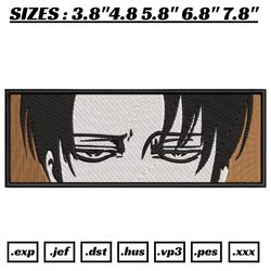 attack on titan embroidery design, levi embroidery design, anime embroidery file, machine embroidery designs