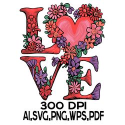 word love floral 2 digital file ai.svg.png.eps.pdf