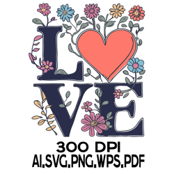 word love floral 8 digital file ai.svg.png.eps.pdf