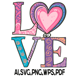 word love floral 12 digital file ai.svg.png.eps.pdf