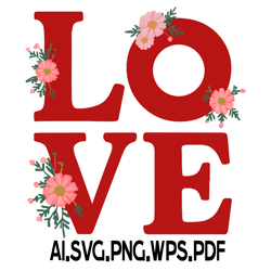 word love floral 14 digital file ai.svg.png.eps.pdf