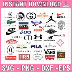 logo brand bundle, fashion brand svg, fashion svg, logo bundle svg, under armour svg, levi's svg, versace svg