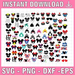 disney svg bundle, mickey svg, minnie svg, disney svg, disney monogram frames svg, disney svg  svg files for silhouette