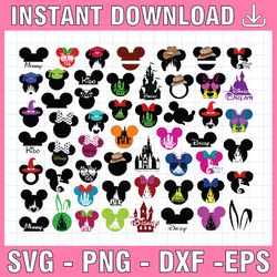 disney svg bundle, mickey svg, minnie svg, disney svg, disney monogram frames svg, disney svg  svg files for silhouette