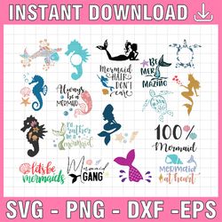 mermaid bundle svg, mermaid designs svg, mermaid svg, svg file for cutting machine, silhouette cameo, cricut, commercial