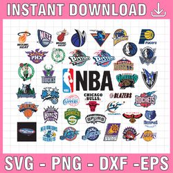 nba logo bundle svg, nba svg, basketball svg, png, svg, jpg, eps, dxf, digital download, digital design