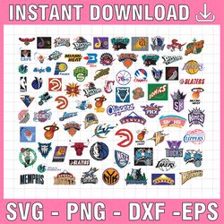 nba logo bundle svg, nba svg, basketball svg, png, svg, jpg, eps, dxf, digital download, digital design