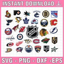 nhl logo svg bundle hockey league logo nhl logo vector printable cut files clipart digital download silhouette–eps,dxf,p