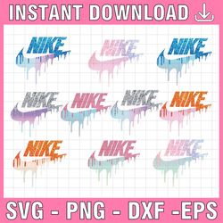 drip glitter nike sports brands logo png bundle, 10 files high quality sports brands logo png instant download