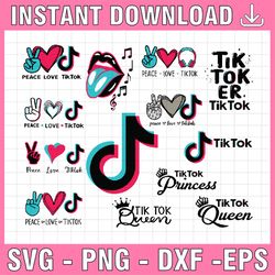 bundle tiktok svg, tiktok svg, queen svg, tik tok logo svg digital download