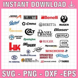 28 firearms brands vectors ai, cdr, eps, pdf, svg and also jpg, png - instant download