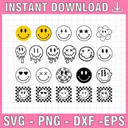 smiley face svg, smiley svg, drippy smiley svg, melting smiley svg, checkered smiley svg, happy face svg, emoji svg