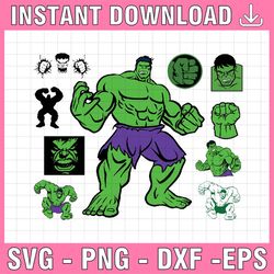 hulk svg, cricut cutting file, hulk bunlde cartoon clipart, layered digital vector file, image files, cartoon bundle