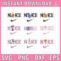 cartoon x nike png, logo brand png, pooh valentine style png, nike png, instant download, sublimation