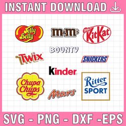 candy brands logos svg, chocolate labels clipart, sweet brand logos, instant download