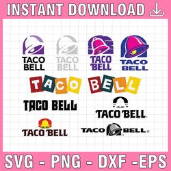 taco bell vector svg, eps, dxf, png high res, jpg, pdf, webp cricut & silhouette cut files digital download active